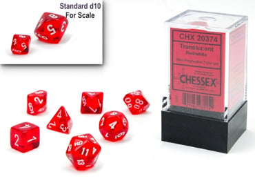 Chessex Mini 7pc - Translucent - Red/White