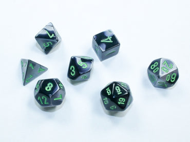 Chessex Mini 7pc - Gemini - Black Grey/Green