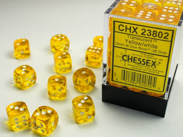 Chessex - Translucent - 12 MM - Yellow/White
