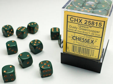 Chessex 12 MM Opaque Dusty Green/Copper