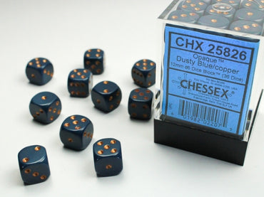Chessex 12 MM Opaque Dusty Blue/Copper