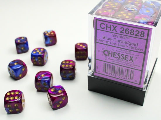 Chessex 12 mm - Gemini - Blue-Purple/Gold