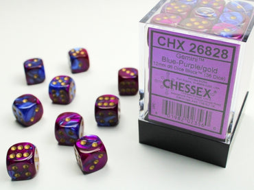 Chessex 12 mm - Gemini - Blue-Purple/Gold