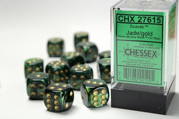 Chessex 16 MM - Scrab - Jade/Gold