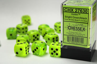 Chessex 16 MM - Vortex - Bright Green/Black