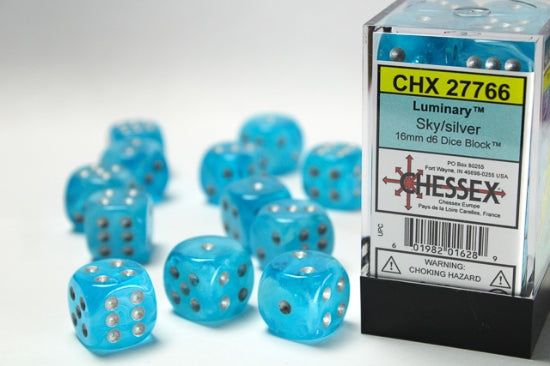 Chessex - 16 MM - Luminary - Sky/silver