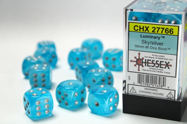 Chessex - 16 MM - Luminary - Sky/silver