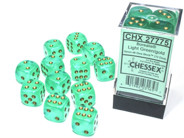 Chessex - 16mm - Borealis - Light Green/Gold