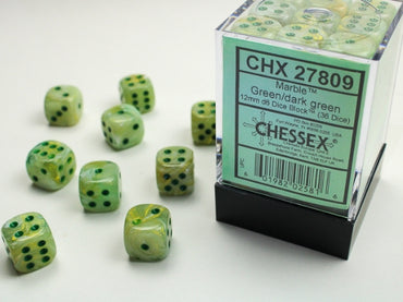 Chessex - Marble - 12mm - Green/Dark Green