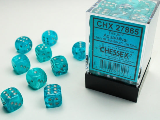 Chessex 12 MM Cirrus Aqua/Silver