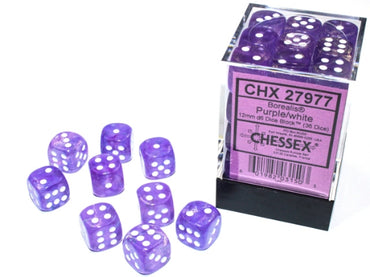 Chessex Borealis - 12mm - Purple/White