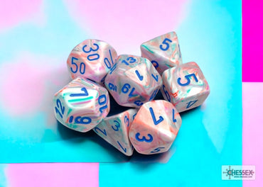 Chessex Mini 7pc - Festive - Pop Art/Blue
