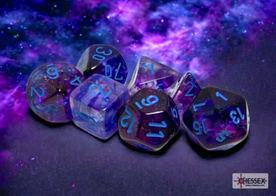Chessex - Polyhedral (7 set) - Nebula - Nocturnal/blue (glow)