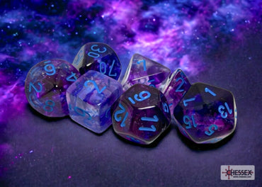 Chessex - Polyhedral (7 set) - Nebula - Nocturnal/blue (glow)