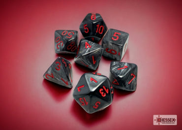 Chessex Mini 7pc - Velvet - Black/Red