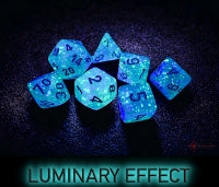 Chessex - Polyhedral (7 set) - Borealis - Light green/gold (Glow)