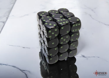 Chessex 12 MM Opaque Black Green