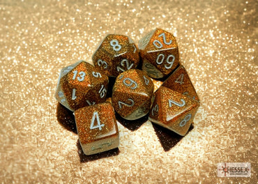 Chessex Mini 7pc - Glitter - Gold/Silver
