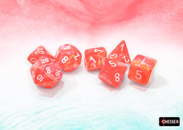 Chessex - Polyhedral (7 set) - Festive - Dahlia/white
