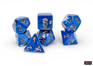 Chessex - Polyhedral (7 set) - Brushed - Wavebreak/gold