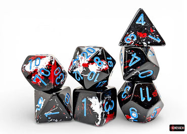 Chessex - Polyhedral (7 set) - Brushed - Dark Side/blue