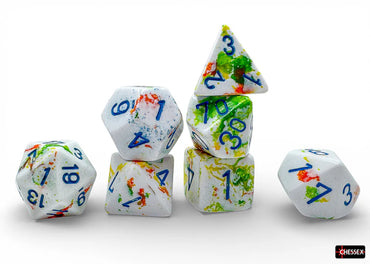 Chessex - Polyhedral (7 set) - Brushed - Breezy/blue