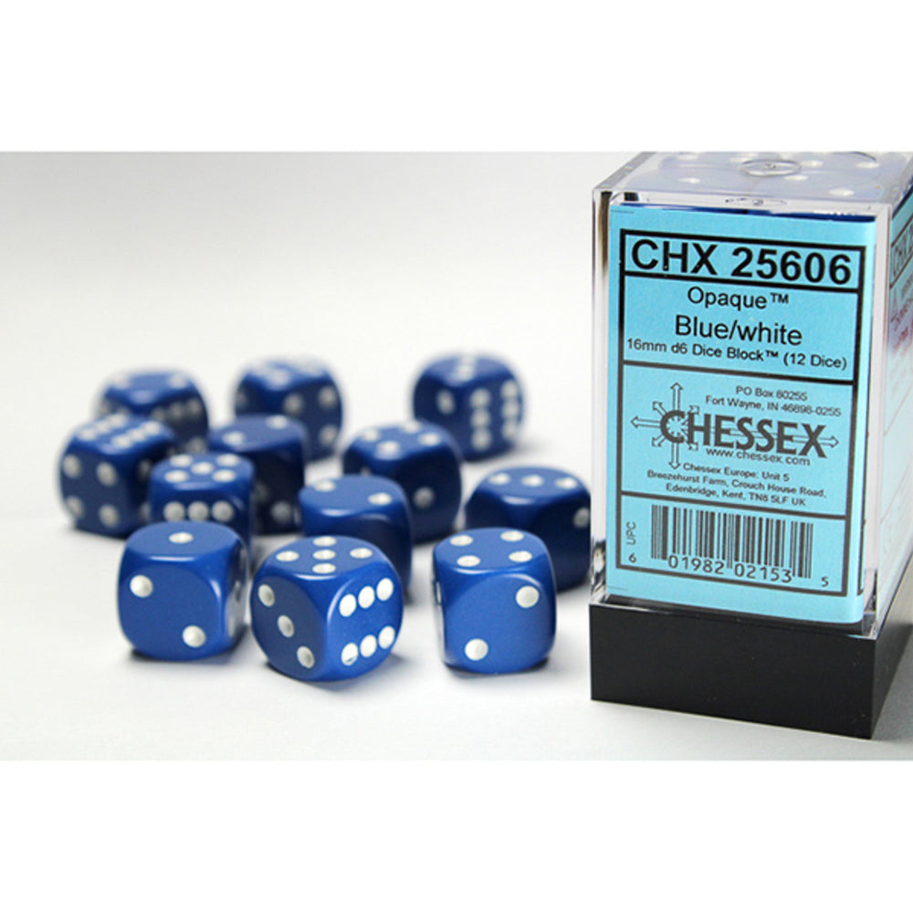 Chessex 16 MM - Opaque - Blue/White