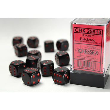 Chessex 16 MM - Opaque - Black/Red