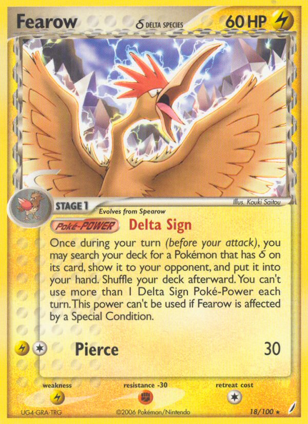 pokemon fearow card Fearow (18/100) (Delta Species) [EX: Crystal Guardians]