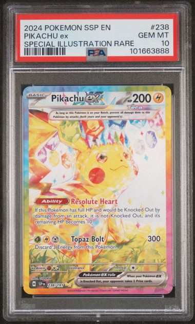 Pikachu EX #238 - SIR - PSA Gem MT 10