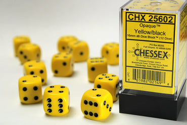 Chessex 16 MM - Opaque - Yellow/Black