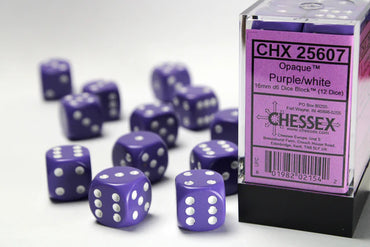 Chessex 16 MM - Opaque - Purple/White