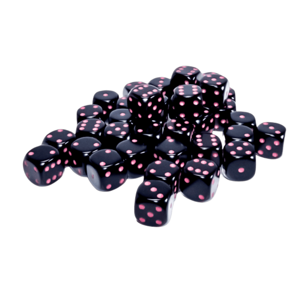 Chessex 12 MM Opaque Black/Pink