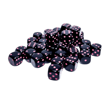 Chessex 12 MM Opaque Black/Pink