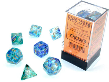 Chessex - Polyhedral (7 set) - Nebula - Oceanic/gold