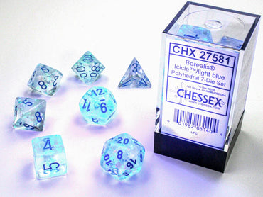 Chessex Mini 7pc - Borealis - Icicle/Light Blue