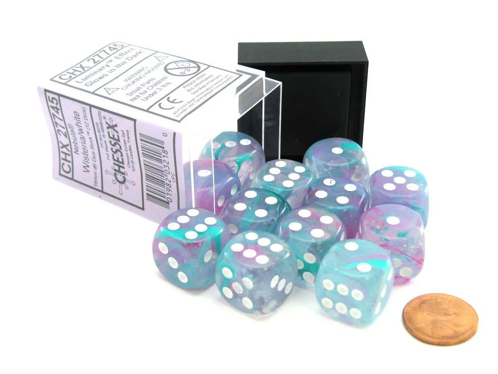 Chessex - Luminary - 16mm - Wisteria/White
