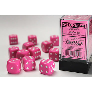 Chessex 16 MM Pink/White