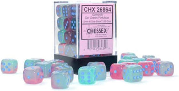 Chessex 12 mm - Gemini - Gel Green-Pink/Blue