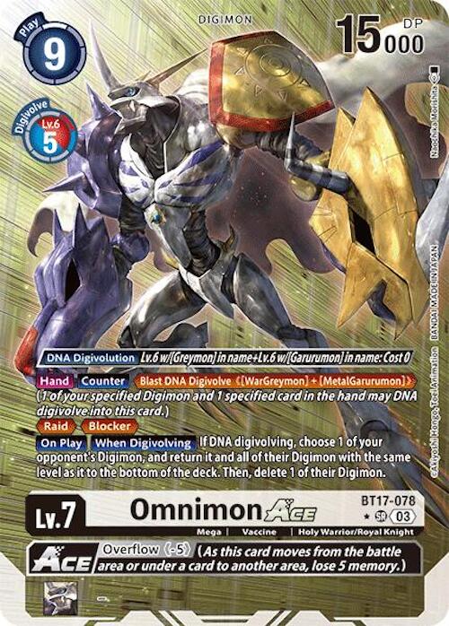 digimon card omnimon Credit Card Skin 10 Digivolve cost 2 DP Omnimon BT-13: Versus Royal Knights