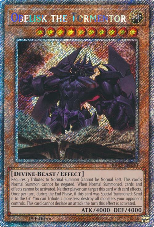 obelisk yugioh card the Tormentor (Platinum Secret Rare) [RA03-EN230] Platinum Sec Style:Booster Box (30 Packs) 5
