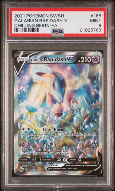 GALARIAN RAPIDASH V #168 - FA - PSA MINT 9