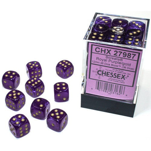 Chessex Vortex - 12mm - Purple/Gold