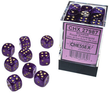 Chessex Borealis - 12mm - Royal Purple/Gold