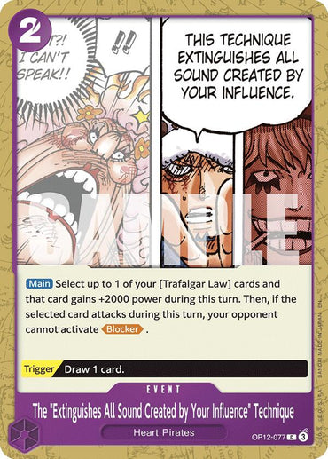 The "Extinguishes All Sound Created by Your Influence" Technique [Legacy of the Master]