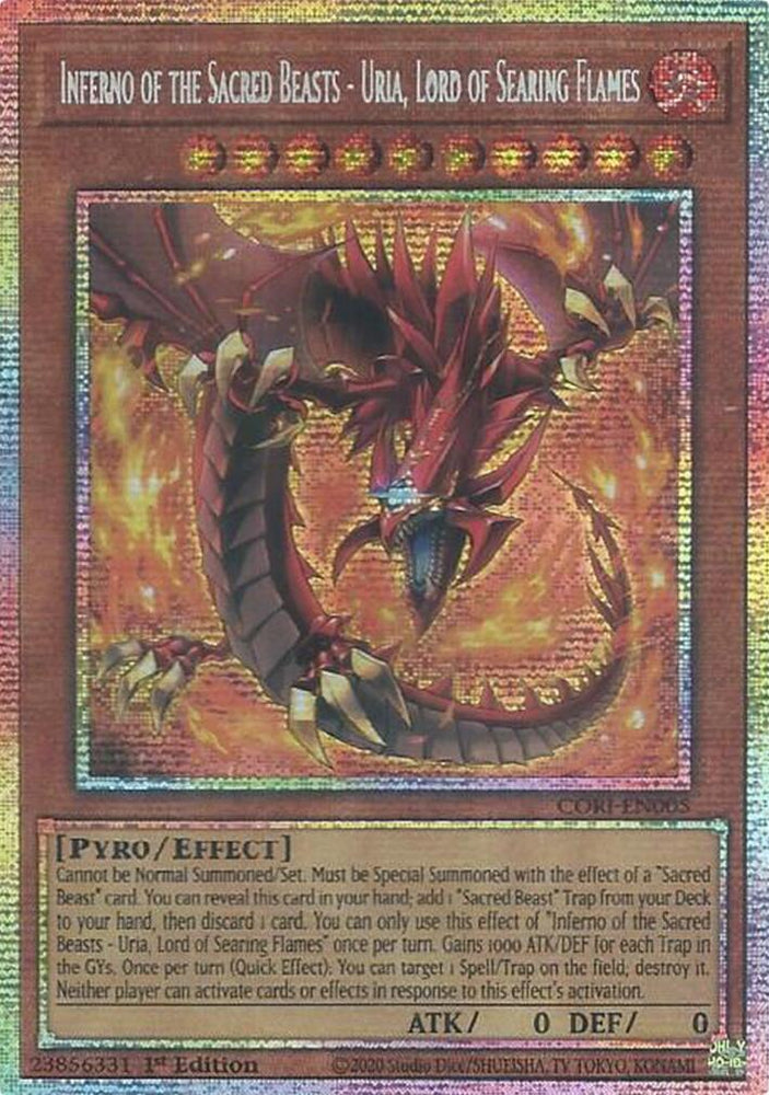 Inferno of the Sacred Beasts - Uria, Lord of Searing Flames (Starlight Rare) [CORI-EN005] Starlight Rare
