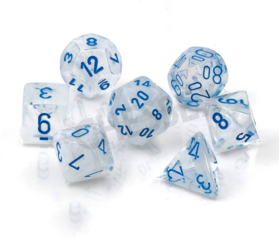 Chessex - Polyhedral (7 set) - Borealis - Icicle/light blue (Glow)