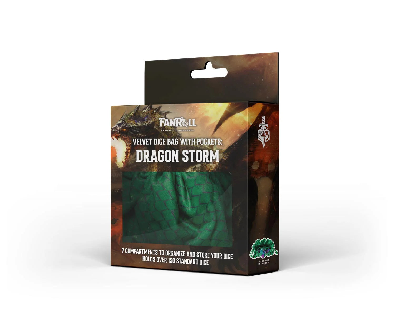 Dragon Storm: Velvet Dice Bag: Green Dragon Scales