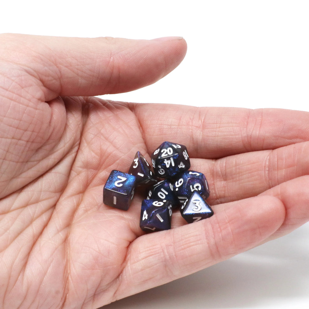 Die Hard Dice - Critlings - 7pc Mini RPG Set - Indigo Sparkle