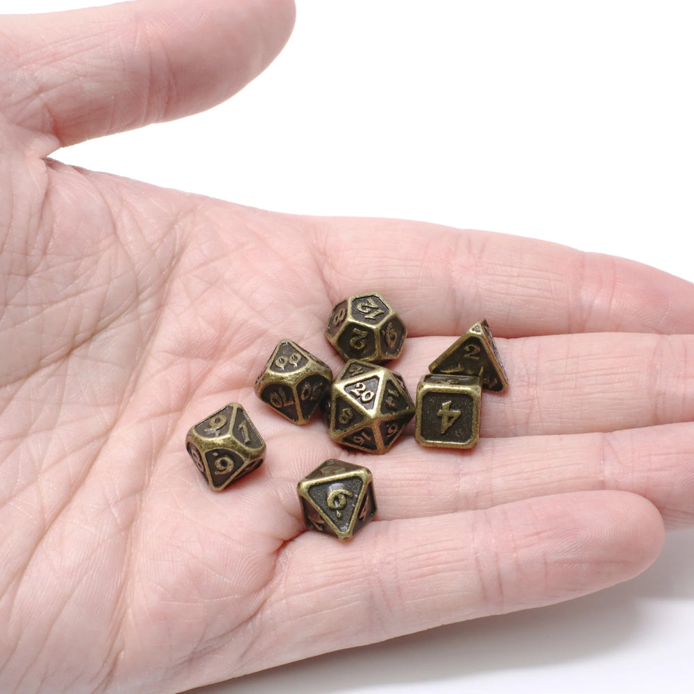 Die Hard Dice - Critlings - 7pc Mini RPG Set - Dark Gold